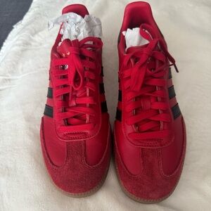 Adidas Red Samba - Scarlet Red Sneakers with Black Accents